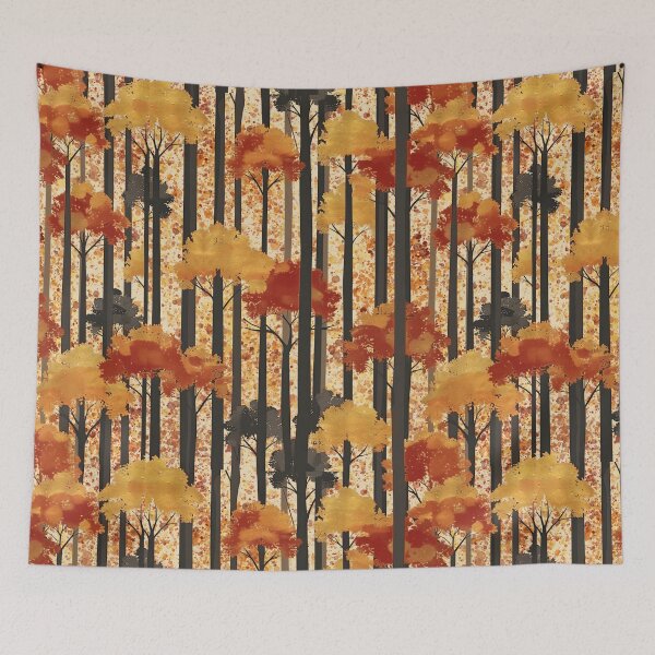 Item preview, Autumn Forest Trees Woodland Pattern designed and sold by ArtStyleAlice.