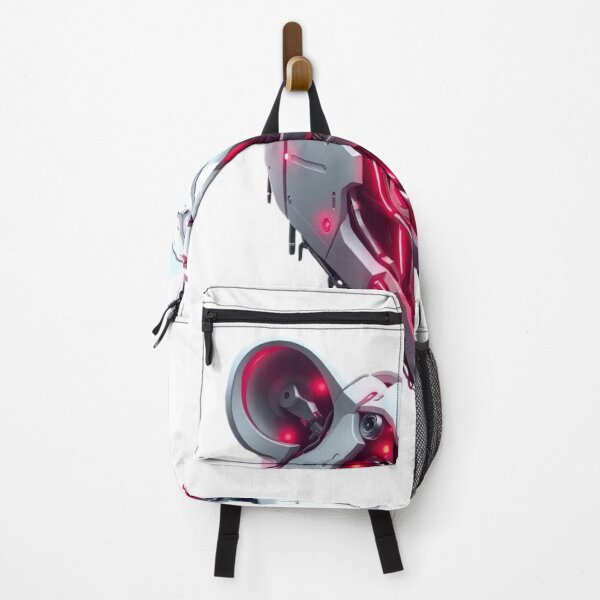 Item preview, Futuristic Android Bear Head | White Metallic Design with Neon Pink Glow designed and sold by Naturalite19.
