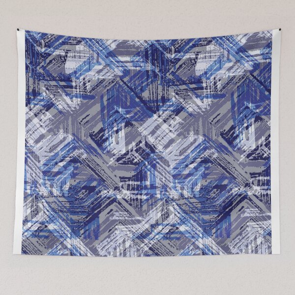 Item preview, Woodblock print geometric  designed and sold by Alessandro Remo Mazzoni Remotextiles.