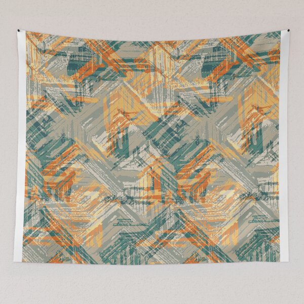 Item preview, Woodblock print geometric  designed and sold by Alessandro Remo Mazzoni Remotextiles.