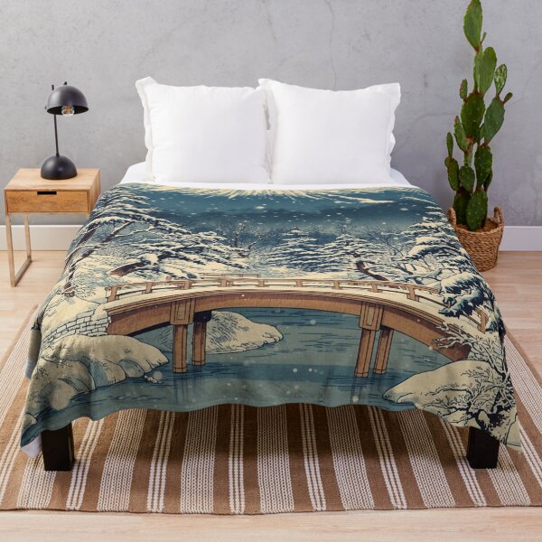 Item preview, Ukiyo-e Winter Dawn | Mount Fuji and Snowy Bridge designed and sold by Vandy Fullam.