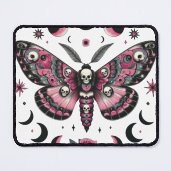 Item preview, pink gothic moth designed and sold by szydelkowanika.