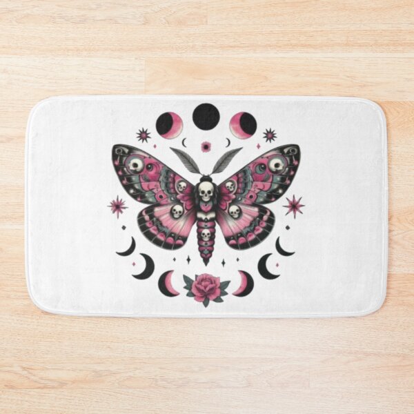Item preview, pink gothic moth designed and sold by szydelkowanika.