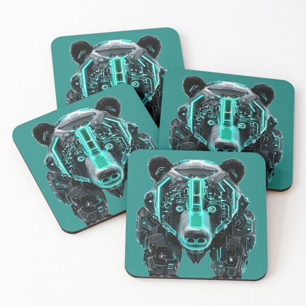 Item preview, Black Bear with Neon Green Glow | Futuristic Wildlife Art designed and sold by Naturalite19.