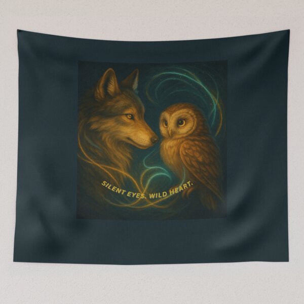 Item preview, Soul Bond – Silent Eyes, Wild Heart (Wolf & Owl) designed and sold by GeoWild Designs.