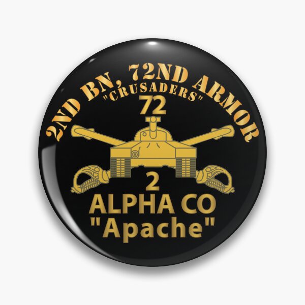 Item preview, Army - 2nd Bn, 72nd Armor - Crusaders - A Co, Apache - Armor Branch wo US Army X 300 designed and sold by Military Insignia Products.