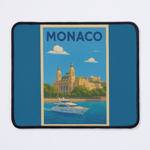 Item preview, Monaco Travel Art – Monte Carlo Casino and Luxury Yacht on the Riviera designed and sold by Annika Shurafa.