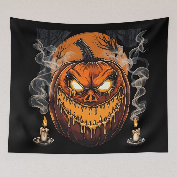 Item preview, halloween horror Creepy Pumpkin Face Artwork for Halloween Night designed and sold by Uglyandcute.