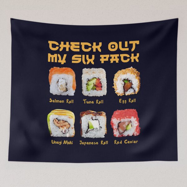 Item preview, Funny Sarcasm Asian Humor Check Out My Six Pack Japanese Sushi Lover designed and sold by Zayavca.