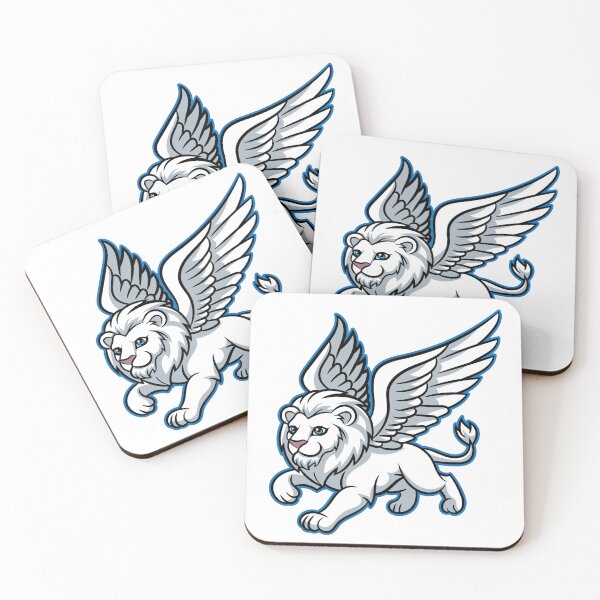 Item preview, Cartoonish Fantasy White Winged Lion designed and sold by Brainstorming99.