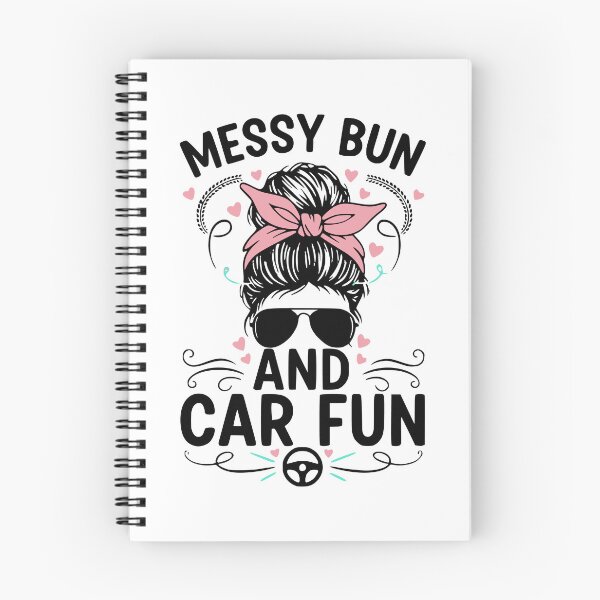 Item preview, Messy Bun and Car Fun – Funny Car Lover graphic for Women designed and sold by LuxeGraphix.