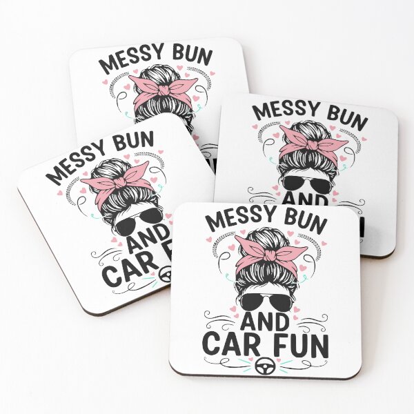 Item preview, Messy Bun and Car Fun – Funny Car Lover graphic for Women designed and sold by LuxeGraphix.