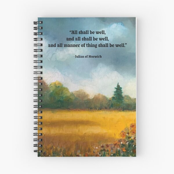 Item preview, All Shall Be Well, Julian Of Norwich Quote with Country Landscape  designed and sold by JoyfulWhimsy.