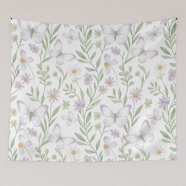 Item preview, Butterfly and Floral Watercolor Seamless Pattern designed and sold by HolmeProud.