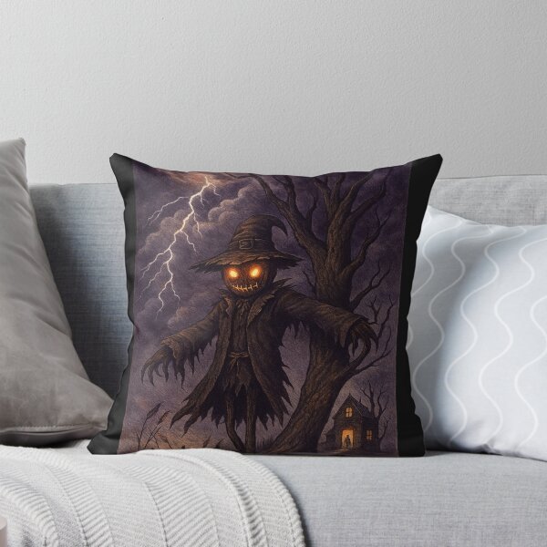 Item preview, Stormlit Pumpkinhead Scarecrow — Gothic Folk-Horror Night designed and sold by Karo-Vibe87.