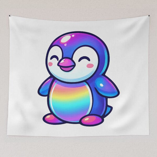 Item preview, Happy Rainbow Penguin designed and sold by ArtsyWishesShop.