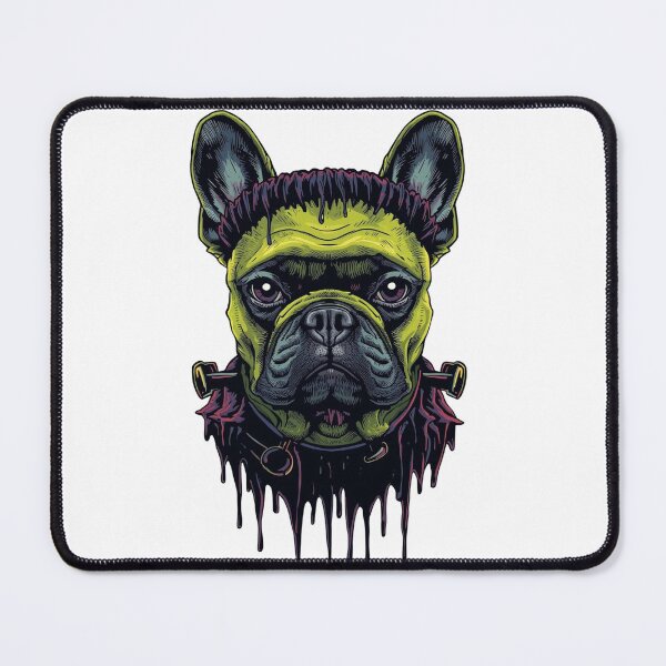 Item preview, Green Neon Frankenstein French Bulldog – Spooky Pet Monster Art designed and sold by snoezelstudio.