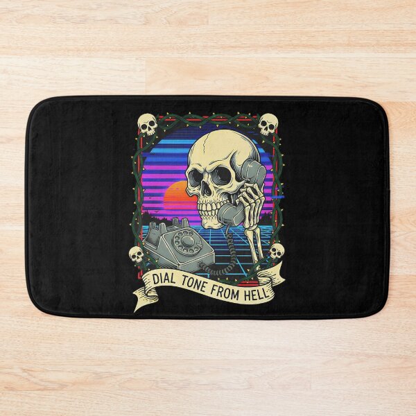 Item preview, Skeleton Retro Vaporwave Hell Phone Call designed and sold by CoffinsArt.