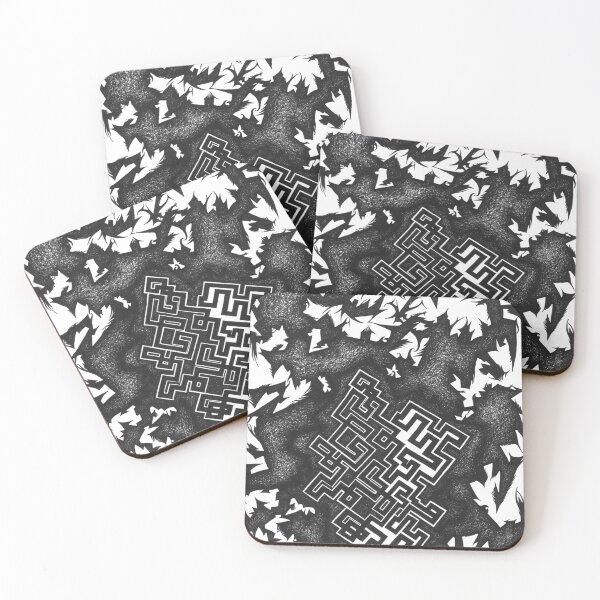 Item preview, Black and White Hand Drawn Abstract Shadow Maze designed and sold by DraganMadz.
