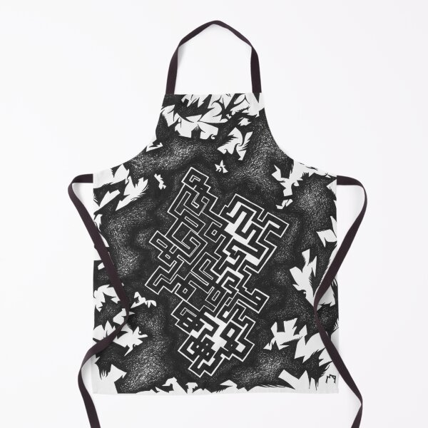 Item preview, Black and White Hand Drawn Abstract Shadow Maze designed and sold by DraganMadz.