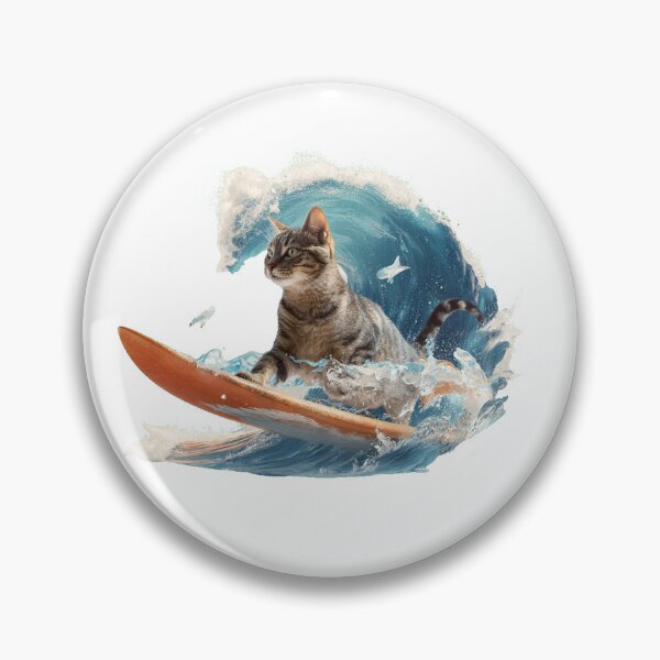 Item preview, Surfing Cat  Funny Beach Vibes  designed and sold by Inkspaced.