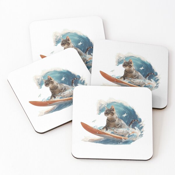 Item preview, Surfing Cat  Funny Beach Vibes  designed and sold by Inkspaced.