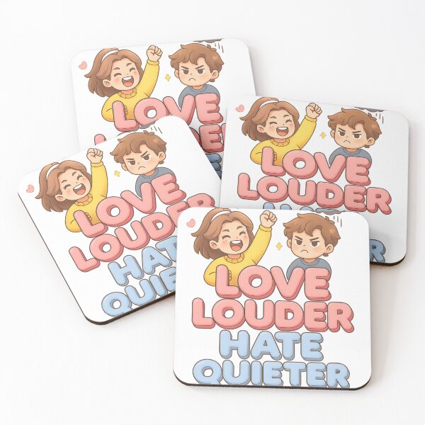 Item preview, LOVE LOUDER, HATE QUIETER – Cute 3D Positive Quote Design designed and sold by GogoVibes.