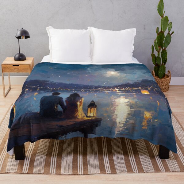 Item preview, Couple Sitting by a Lake with Lanterns designed and sold by Rtymer.