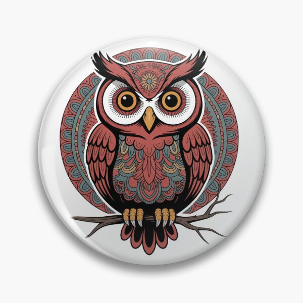 Artikelvorschau, Boho Mandala Owl Illustration – Mystical Tribal Art Design entworfen und verkauft von WitchyWhisper.