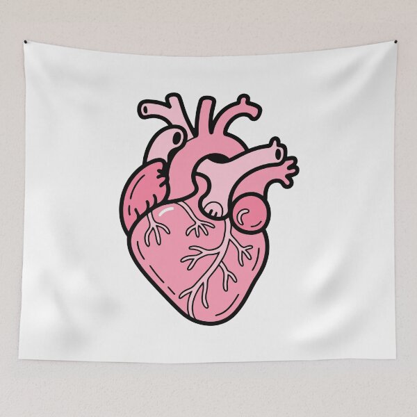 Item preview, Pink Anatomical Heart Illustration – Clean Minimal Medical Art designed and sold by EmeraldeaArt.