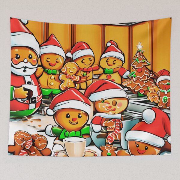 Item preview, Santa and the Gingerbread Men.  designed and sold by Zofia Sosnecka.