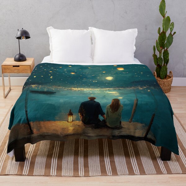 Item preview, Couple Sitting by a Lake with Lanterns designed and sold by Rtymer.