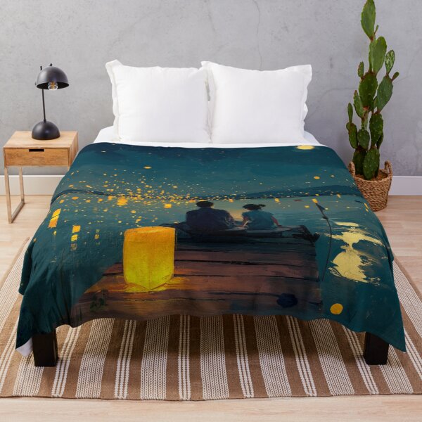 Item preview, Couple Sitting by a Lake with Lanterns designed and sold by Rtymer.