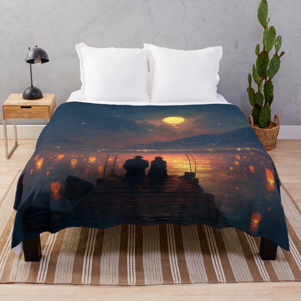 Item preview, Couple Sitting by a Lake with Lanterns designed and sold by Rtymer.
