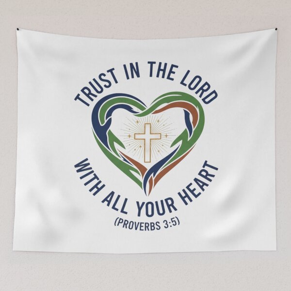 Item preview, Trust in the Lord Proverbs 3:5 Heart Cross Christian Design. designed and sold by loveandlightrb.