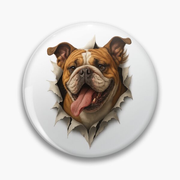 Item preview, Bulldog Breakout – 3D Tearing Effect Dog Design designed and sold by ceksdesign.