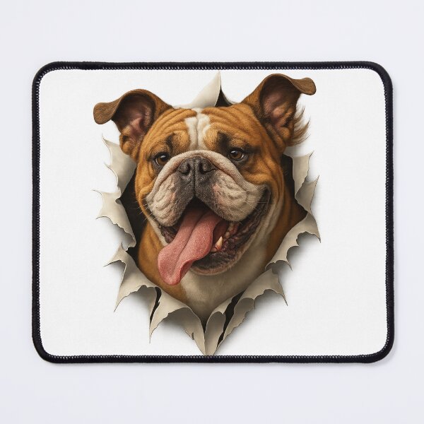 Item preview, Bulldog Breakout – 3D Tearing Effect Dog Design designed and sold by ceksdesign.