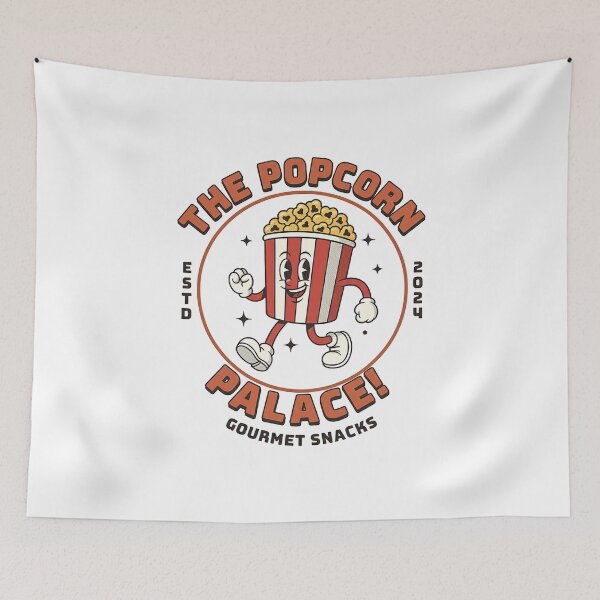 Item preview, The Popcorn Palace! Retro Movie Snack Mascot designed and sold by HoopeStylee.