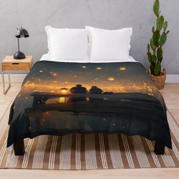 Item preview, Couple Sitting by a Lake with Lanterns designed and sold by Rtymer.