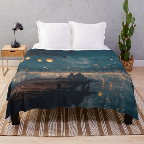 Item preview, Couple Sitting by a Lake with Lanterns designed and sold by Rtymer.