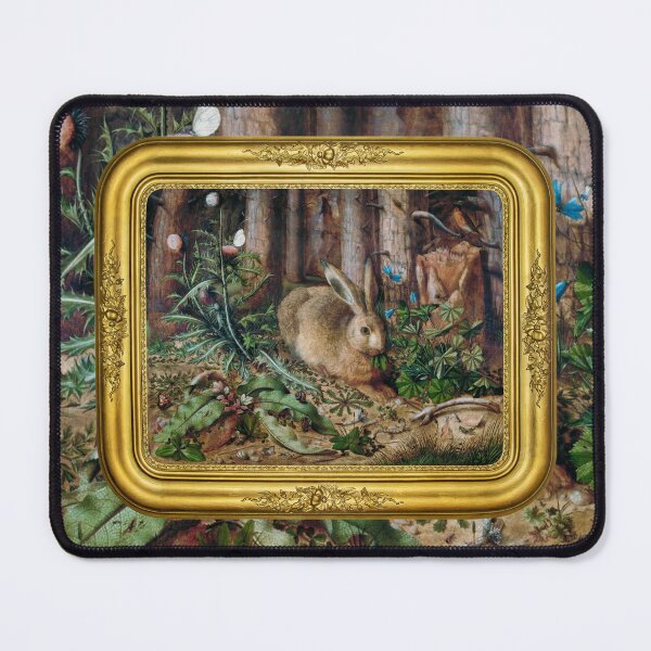 Item preview, cottagecore hare in the forest framed painting designed and sold by Lucky 7.