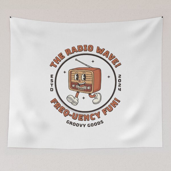 Item preview, The Radio Wave! Retro Vintage Transistor Radio Mascot designed and sold by HoopeStylee.
