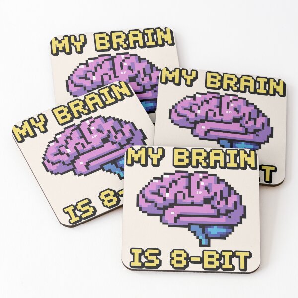 Item preview, My Brain Is 8-Bit – Retro Pixel Art Brain Design designed and sold by Wicked.Teez.