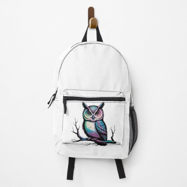 Item preview, Neon Owl Illustration – Colorful Cosmic Bird Art on Black Background designed and sold by WitchyWhisper.