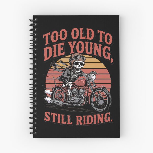 Item preview, Too Old to Die Young – Retro Biker Humor Design designed and sold by SoftStyleStudio ⭐⭐⭐.