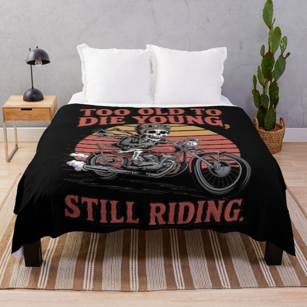 Item preview, Too Old to Die Young – Retro Biker Humor Design designed and sold by SoftStyleStudio ⭐⭐⭐.