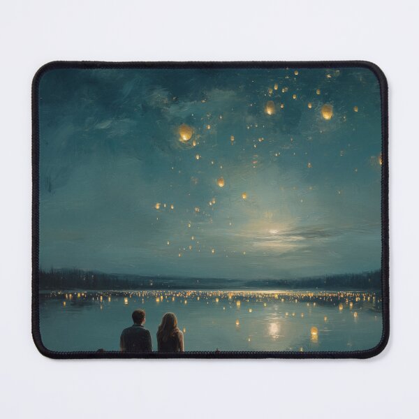 Item preview, Couple Sitting by a Lake with Lanterns designed and sold by Rtymer.