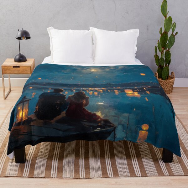 Item preview, Couple Sitting by a Lake with Lanterns designed and sold by Rtymer.