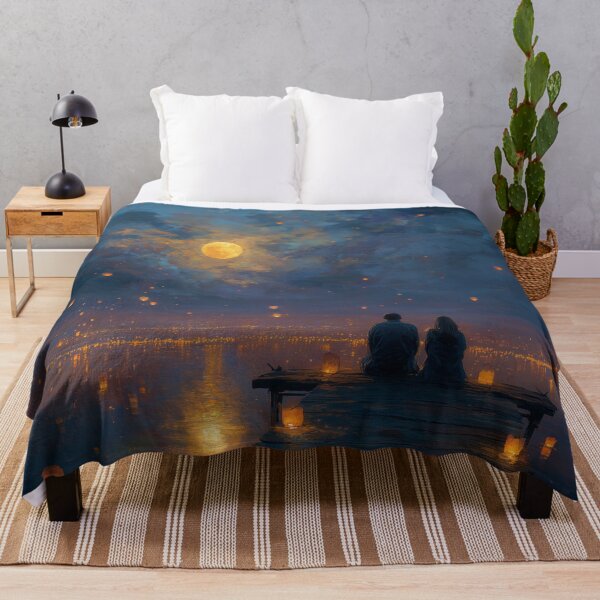 Item preview, Couple Sitting by a Lake with Lanterns designed and sold by Rtymer.