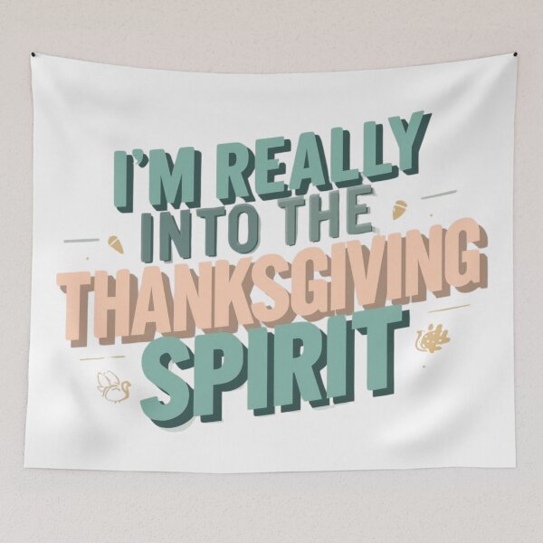 Item preview, I’m Really Into The Thanksgiving Spirit | Retro Pastel Holiday Typography designed and sold by jelonkaa.